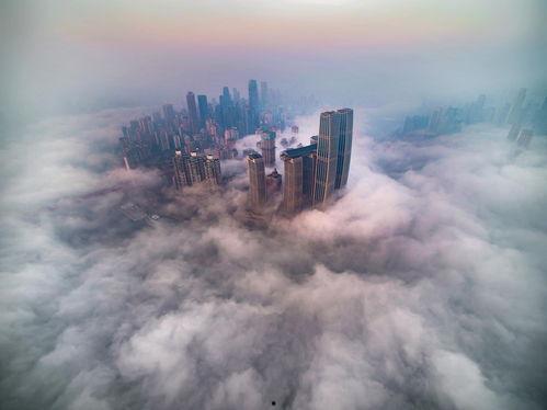 重庆雾都照片,迷雾缭绕的山水画卷